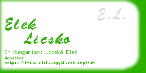 elek licsko business card